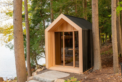 Hudson sauna front with full-height glass