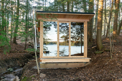Mountain View sauna large windows