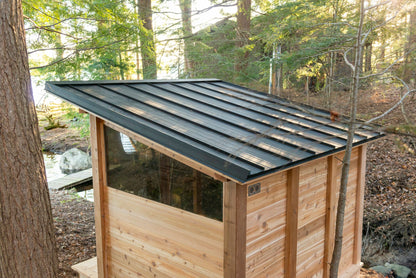 Mountain View sauna steel roof