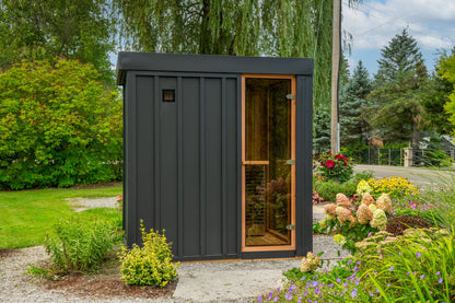 Neptune Mini outdoor sauna side view