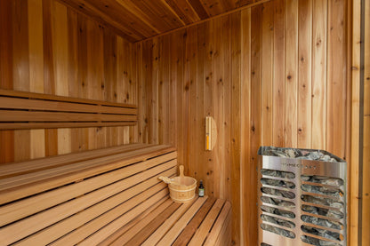 Neptune Mini cedar interior with benches and heater