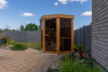 Trinity corner sauna front view